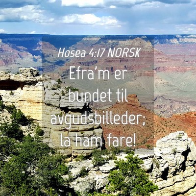 Picture 04 - Hosea 4:17 NORSK - Efra'm er bundet til avgudsbilleder; la ham - Bible Verse Picture