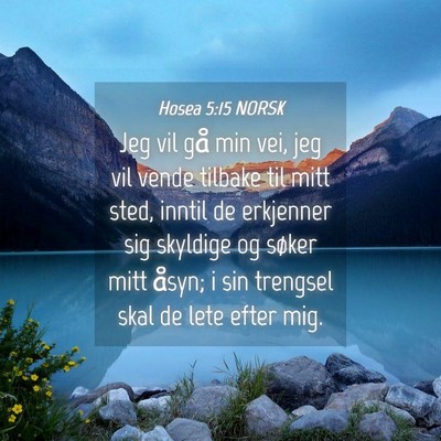 Picture 04 - Hosea 5:15 NORSK - Jeg vil gå min vei, jeg vil vende tilbake til - Bible Verse Picture