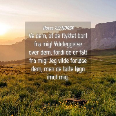 Picture 04 - Hosea 7:13 NORSK - Ve dem, at de flyktet bort fra mig! ¥deleggelse - Bible Verse Picture