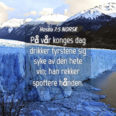 Picture 04 - Hosea 7:5 NORSK - På vår konges dag drikker fyrstene sig syke av - Bible Verse Picture