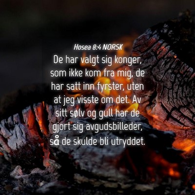 Picture 04 - Hosea 8:4 NORSK - De har valgt sig konger, som ikke kom fra mig, de - Bible Verse Picture