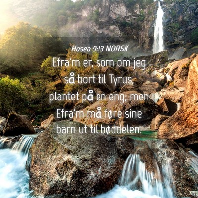 Picture 04 - Hosea 9:13 NORSK - Efra'm er, som om jeg så bort til Tyrus, plantet - Bible Verse Picture
