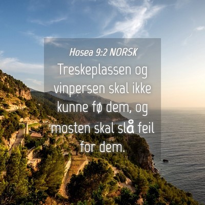 Picture 04 - Hosea 9:2 NORSK - Treskeplassen og vinpersen skal ikke kunne fø - Bible Verse Picture