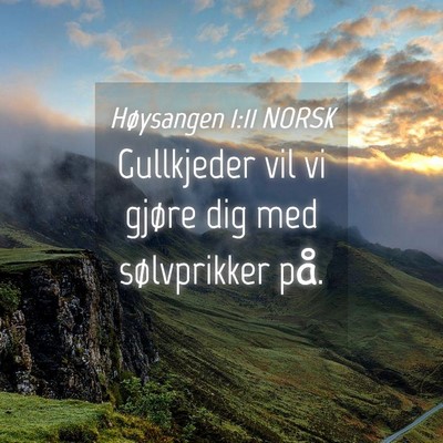 Picture 04 - Høysangen 1:11 NORSK - Gullkjeder vil vi gjøre dig med sølvprikker - Bible Verse Picture