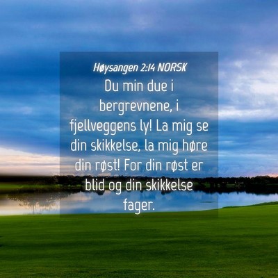 Picture 04 - Høysangen 2:14 NORSK - Du min due i bergrevnene, i fjellveggens ly! La - Bible Verse Picture