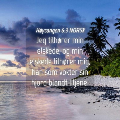 Picture 04 - Høysangen 6:3 NORSK - Jeg tilhører min elskede, og min elskede - Bible Verse Picture