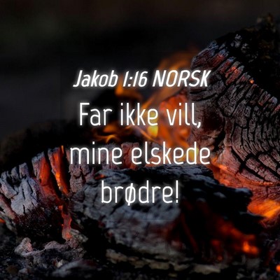 Picture 04 - Jakob 1:16 NORSK - Far ikke vill, mine elskede - Bible Verse Picture