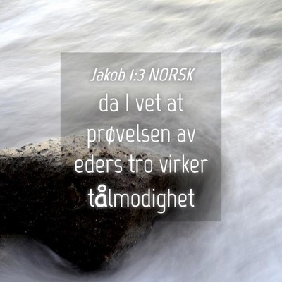 Picture 04 - Jakob 1:3 NORSK - da I vet at prøvelsen av eders tro virker - Bible Verse Picture