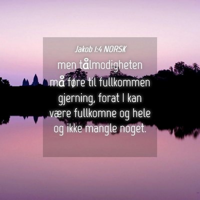 Picture 04 - Jakob 1:4 NORSK - men tålmodigheten må føre til fullkommen - Bible Verse Picture