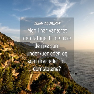 Picture 04 - Jakob 2:6 NORSK - Men I har vanæret den fattige. Er det ikke de - Bible Verse Picture
