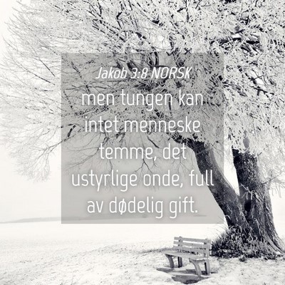 Picture 04 - Jakob 3:8 NORSK - men tungen kan intet menneske temme, det - Bible Verse Picture