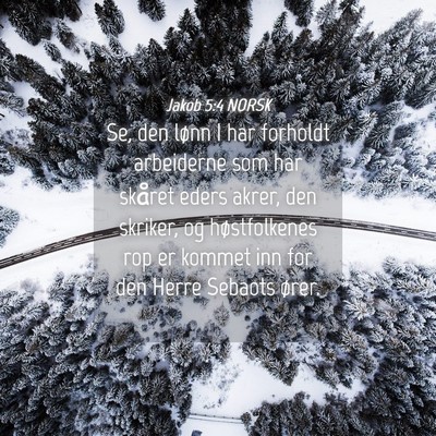 Picture 04 - Jakob 5:4 NORSK - Se, den lønn I har forholdt arbeiderne som har - Bible Verse Picture