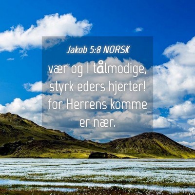 Picture 04 - Jakob 5:8 NORSK - vær og I tålmodige, styrk eders hjerter! for - Bible Verse Picture
