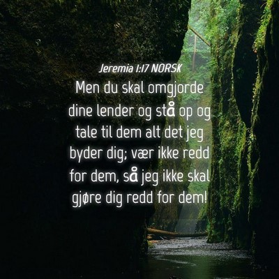 Picture 04 - Jeremia 1:17 NORSK - Men du skal omgjorde dine lender og stå op og - Bible Verse Picture