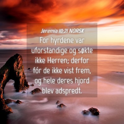 Picture 04 - Jeremia 10:21 NORSK - For hyrdene var uforstandige og søkte ikke - Bible Verse Picture