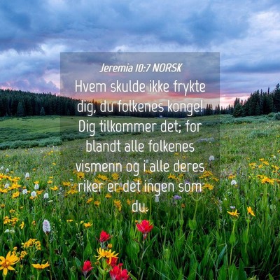 Picture 04 - Jeremia 10:7 NORSK - Hvem skulde ikke frykte dig, du folkenes konge! - Bible Verse Picture