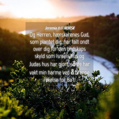 Picture 04 - Jeremia 11:17 NORSK - Og Herren, hærskarenes Gud, som plantet dig, har - Bible Verse Picture