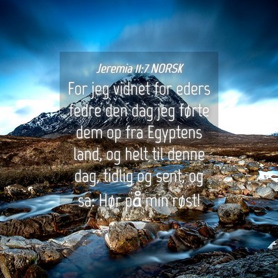 Picture 04 - Jeremia 11:7 NORSK - For jeg vidnet for eders fedre den dag jeg førte - Bible Verse Picture