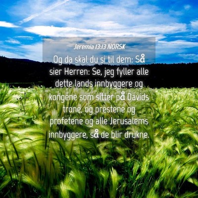 Picture 04 - Jeremia 13:13 NORSK - Og da skal du si til dem: Så sier Herren: Se, - Bible Verse Picture