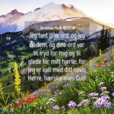 Picture 04 - Jeremia 15:16 NORSK - Jeg fant dine ord, og jeg åt dem, og dine ord - Bible Verse Picture