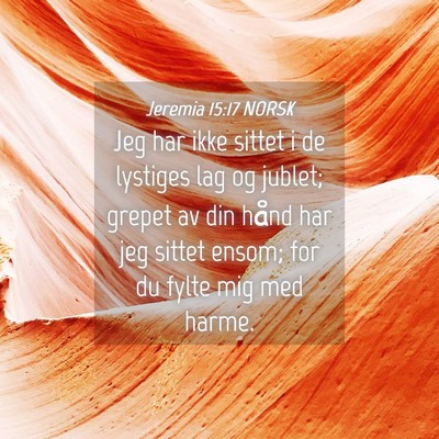 Picture 04 - Jeremia 15:17 NORSK - Jeg har ikke sittet i de lystiges lag og jublet; - Bible Verse Picture