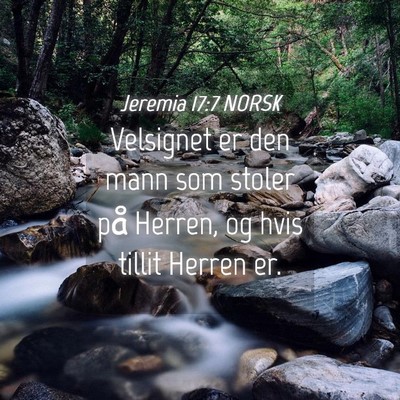 Picture 04 - Jeremia 17:7 NORSK - Velsignet er den mann som stoler på Herren, og - Bible Verse Picture