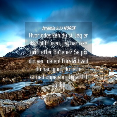 Picture 04 - Jeremia 2:23 NORSK - Hvorledes kan du si: Jeg er ikke blitt uren, jeg - Bible Verse Picture