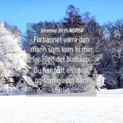 Picture 04 - Jeremia 20:15 NORSK - Forbannet være den mann som kom til min far med - Bible Verse Picture