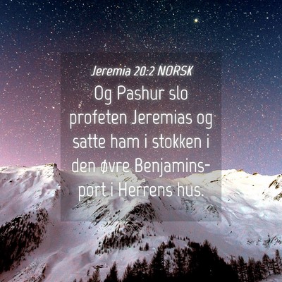 Picture 04 - Jeremia 20:2 NORSK - Og Pashur slo profeten Jeremias og satte ham i - Bible Verse Picture