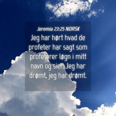 Picture 04 - Jeremia 23:25 NORSK - Jeg har hørt hvad de profeter har sagt som - Bible Verse Picture