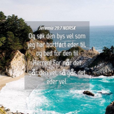 Picture 04 - Jeremia 29:7 NORSK - Og søk den bys vel som jeg har bortført eder - Bible Verse Picture