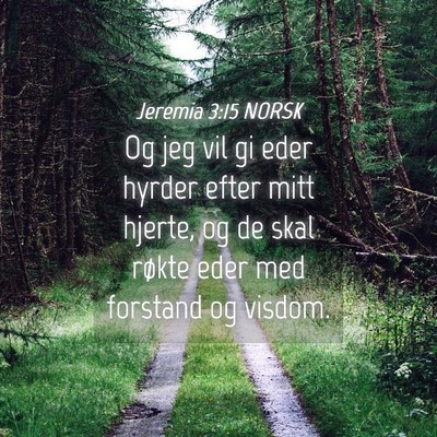 Picture 04 - Jeremia 3:15 NORSK - Og jeg vil gi eder hyrder efter mitt hjerte, og - Bible Verse Picture