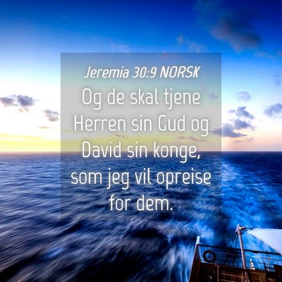 Picture 04 - Jeremia 30:9 NORSK - Og de skal tjene Herren sin Gud og David sin - Bible Verse Picture