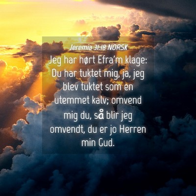 Picture 04 - Jeremia 31:18 NORSK - Jeg har hørt Efra'm klage: Du har tuktet mig, - Bible Verse Picture