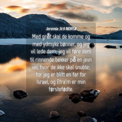 Picture 04 - Jeremia 31:9 NORSK - Med gråt skal de komme og med ydmyke bønner, og - Bible Verse Picture