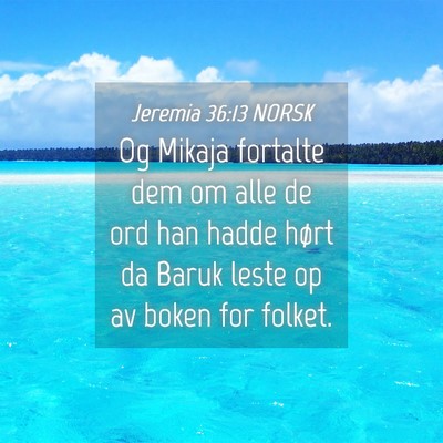 Picture 04 - Jeremia 36:13 NORSK - Og Mikaja fortalte dem om alle de ord han hadde - Bible Verse Picture