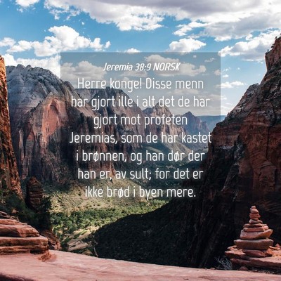 Picture 04 - Jeremia 38:9 NORSK - Herre konge! Disse menn har gjort ille i alt det - Bible Verse Picture