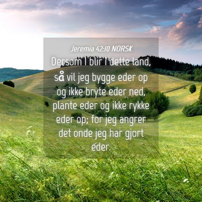Picture 04 - Jeremia 42:10 NORSK - Dersom I blir i dette land, så vil jeg bygge - Bible Verse Picture