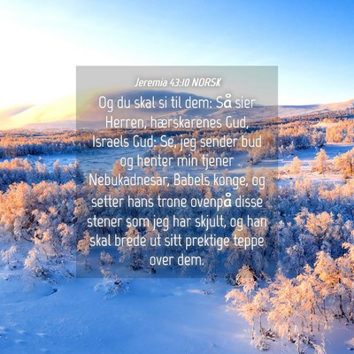 Picture 04 - Jeremia 43:10 NORSK - Og du skal si til dem: Så sier Herren, - Bible Verse Picture