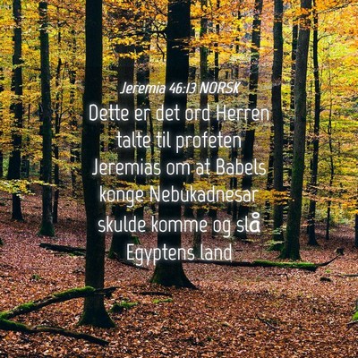 Picture 04 - Jeremia 46:13 NORSK - Dette er det ord Herren talte til profeten - Bible Verse Picture