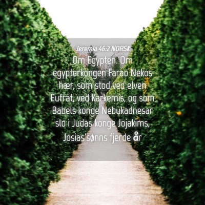 Picture 04 - Jeremia 46:2 NORSK - Om Egypten. Om egypterkongen Farao Nekos hær, - Bible Verse Picture