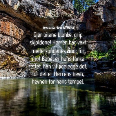 Picture 04 - Jeremia 51:11 NORSK - Gjør pilene blanke, grip skjoldene! Herren har - Bible Verse Picture
