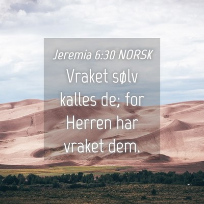 Picture 04 - Jeremia 6:30 NORSK - Vraket sølv kalles de; for Herren har vraket - Bible Verse Picture