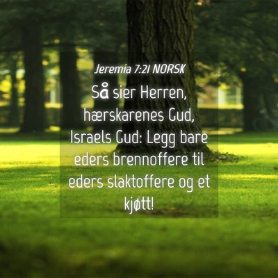 Picture 04 - Jeremia 7:21 NORSK - Så sier Herren, hærskarenes Gud, Israels Gud: - Bible Verse Picture