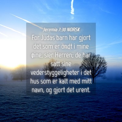 Picture 04 - Jeremia 7:30 NORSK - For Judas barn har gjort det som er ondt i mine - Bible Verse Picture