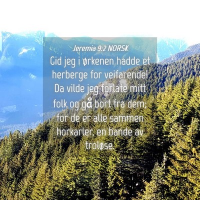 Picture 04 - Jeremia 9:2 NORSK - Gid jeg i ørkenen hadde et herberge for - Bible Verse Picture