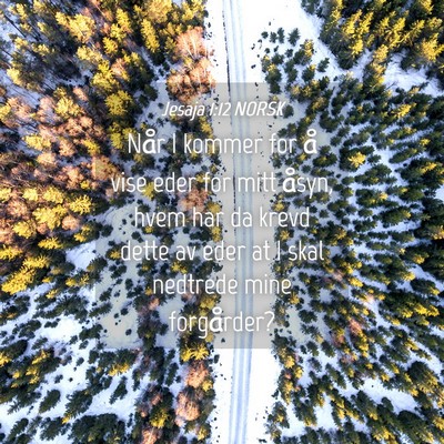 Picture 04 - Jesaja 1:12 NORSK - Når I kommer for å vise eder for mitt åsyn, - Bible Verse Picture