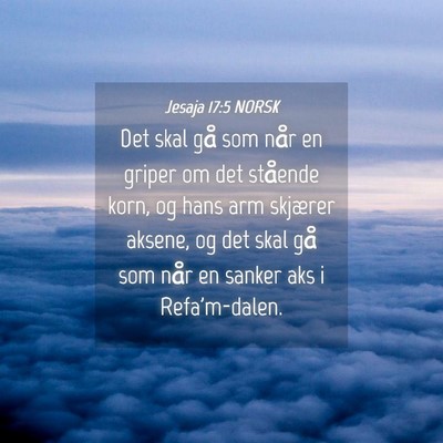 Picture 04 - Jesaja 17:5 NORSK - Det skal gå som når en griper om det stående - Bible Verse Picture