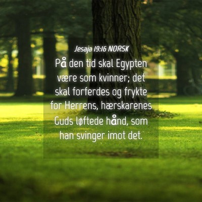 Picture 04 - Jesaja 19:16 NORSK - På den tid skal Egypten være som kvinner; det - Bible Verse Picture