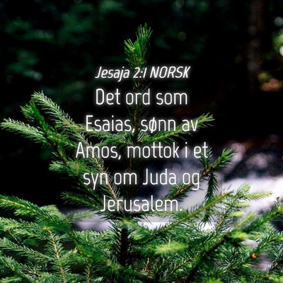 Picture 04 - Jesaja 2:1 NORSK - Det ord som Esaias, sønn av Amos, mottok i et - Bible Verse Picture